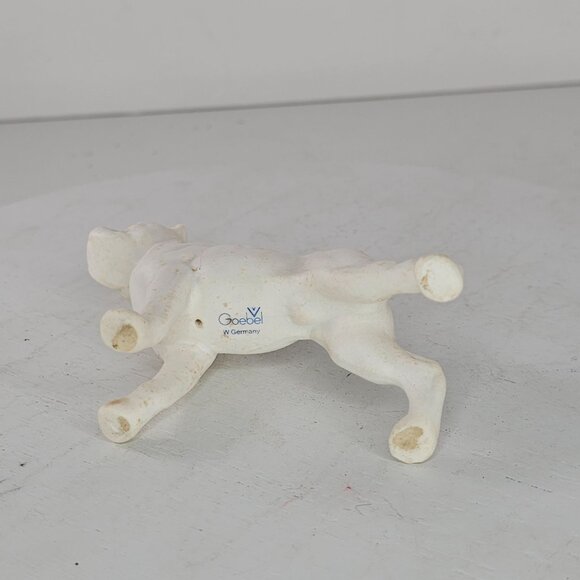 Vintage Goebel Bisque Boxer Dog Figurine Made West Germany White Dog - Picture 5 of 9
